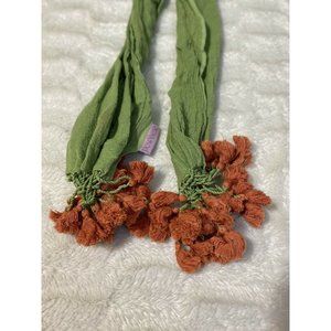 NWT Powder SCARF Green Rust Pom Poms New